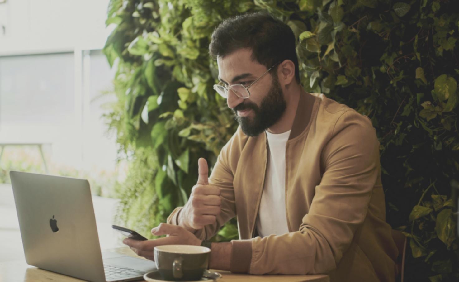 Person reviewing financial documents with a calm, focused expression